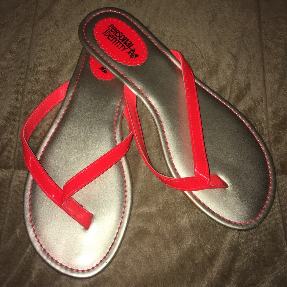 Fluorescent Orange/Metallic Gold Sandals